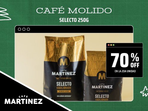 Café Tostado Molido Café Martínez Selecto s/ azúcar agregada 250 gr