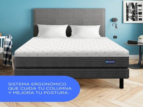 Colchón de espuma en caja Freestyle Box 2 plazas 140x190 Cm Gris Osc