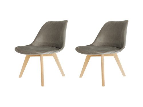 Silla Tulip Velvet Gris x2