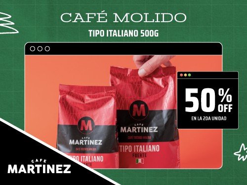 Café Molido Tostado Café Martínez Tipo Italiano Fuerte 500 Gramos