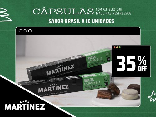 Cápsulas Tostado Molido Brasil  Martínez Compatible Nespreso x 10 u