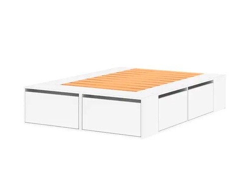 Cama Box Moderna Blanca 200X164X39 Cm Dielfe