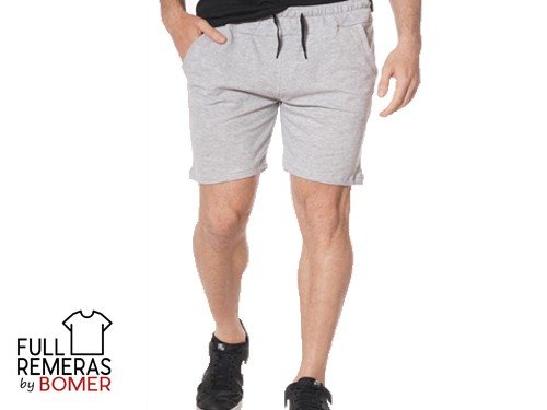 Bermuda de algodón gris claro