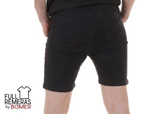 Bermuda jean chupin negra