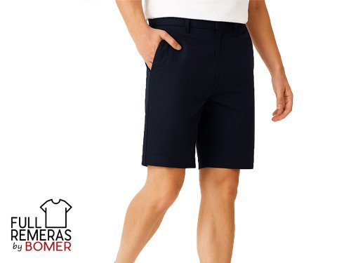 Bermuda clásica de gabardina azul marino