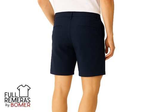 Bermuda clásica de gabardina azul marino