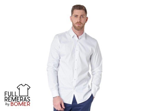 Camisa clásica elastizada blanca