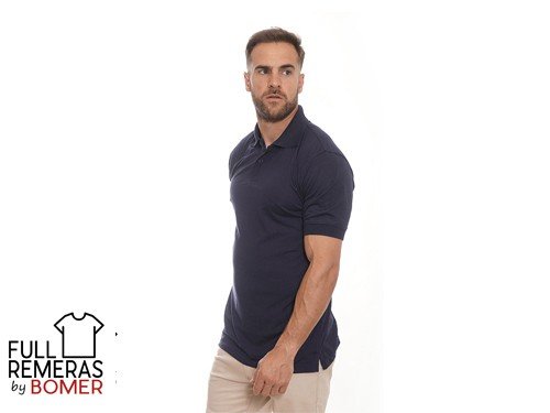 Chomba algodón lisa azul marino