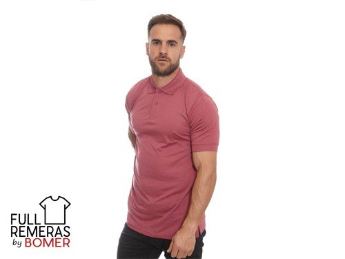 Chomba algodón lisa bordo