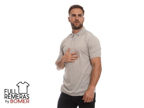 Chomba algodón lisa gris claro