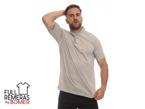 Chomba algodón lisa gris claro