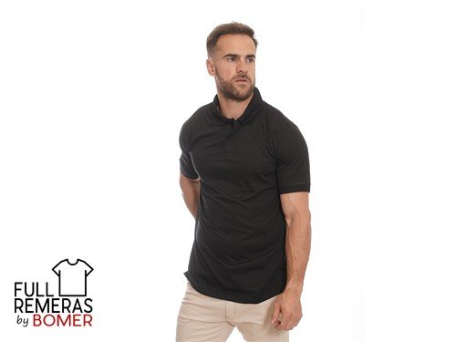 Chomba algodón lisa negra