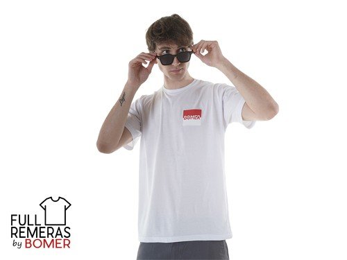 Remera Bomer cuadrado blanca