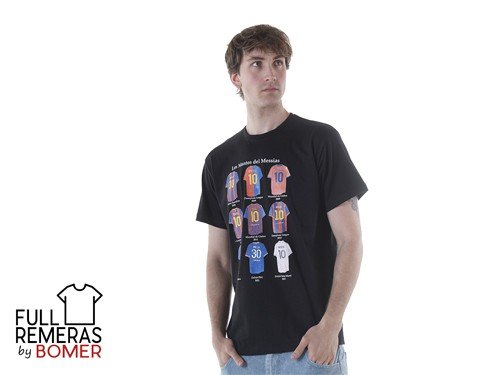 Remera mantos Messi negra