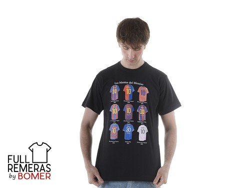 Remera mantos Messi negra