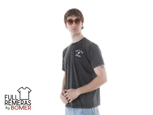 Remera algodon Rolling Stones gris oscuro