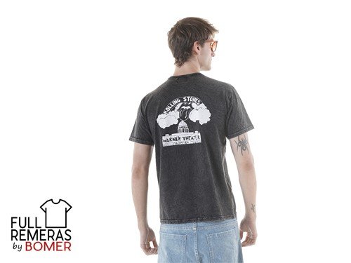 Remera algodon Rolling Stones gris oscuro