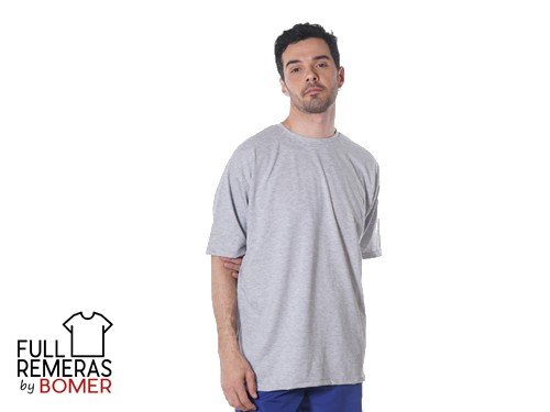 Remera oversize lisa gris claro