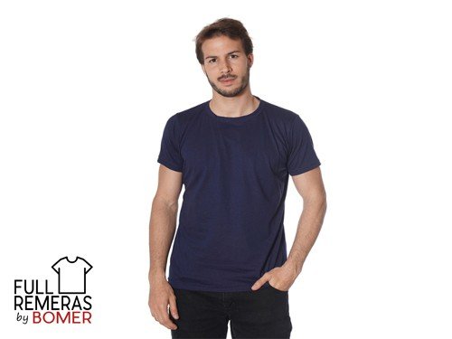 Remera básica cuello redondo azul marino