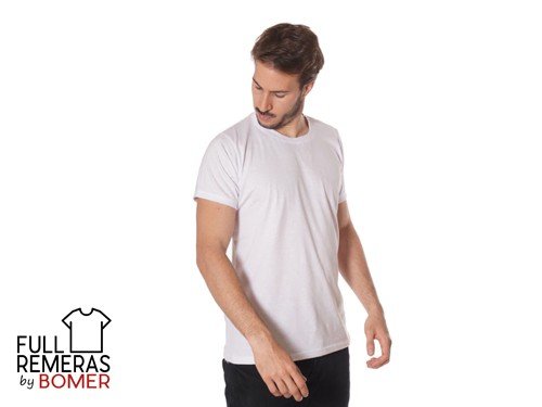 Remera básica cuello redondo blanca