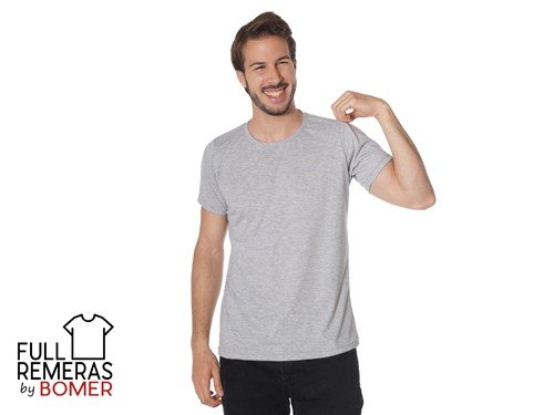 Remera básica cuello redondo gris claro