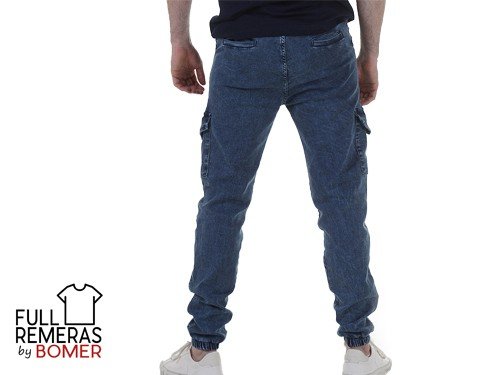 Jogger cargo jean azul