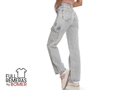 Jean wide leg cargo celeste