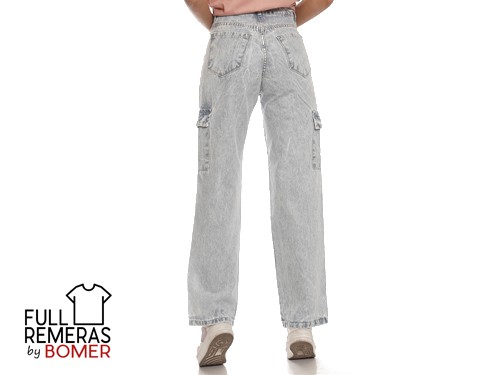 Jean wide leg cargo celeste