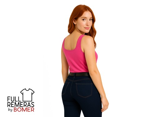 Musculosa cuello cuadrado fucsia