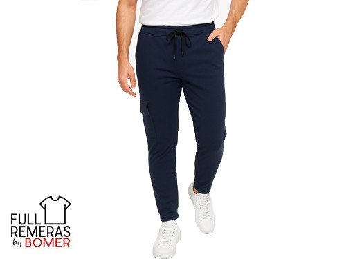 Joggin recto cargo azul marino