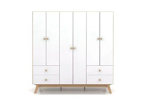 Placard 6 Puertas Blanco/Roble Miel 176X46X180 Cm Muebles Gacela