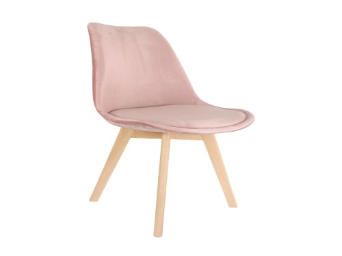 Silla Tulip Tapizada Velvet Rosa x4