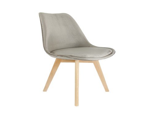 Silla Tulip Tapizada Velvet Gris x4