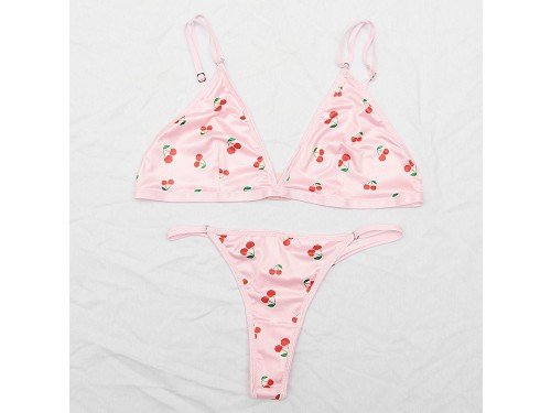 Conjunto de microfibra elastizada Cerezas sexy kawaii pinup BlackSky