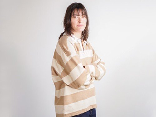 Buzo Polo Rayado - Rústico, corte boxy