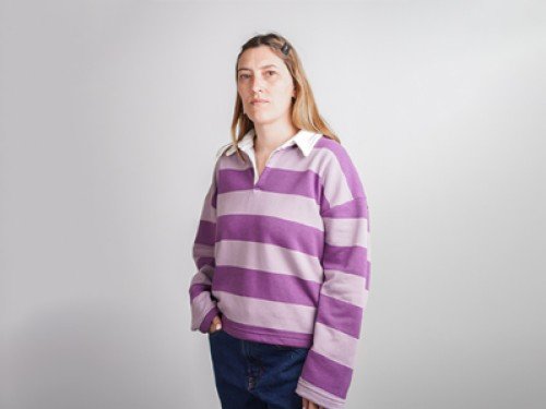 Buzo Polo Rayado - Rústico, corte boxy