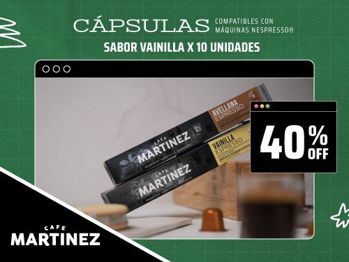 Cápsulas Tostado Molido Vainilla Martínez Compatible Nespreso x 10 u