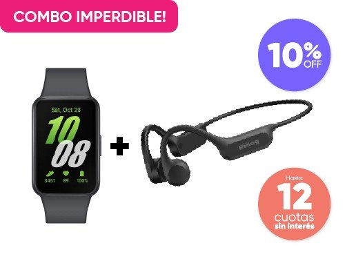Combo Sport Galaxy Fit 3 + Auriculares In Ear Riiing Bone Fit Negros