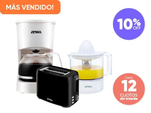 Combo Desayuno Express Atma Cafetera + Tostadora + Exprimidor