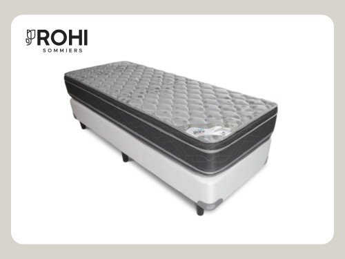 Sommier y Colchón 1 Plaza y Media de espuma Gani Silver Flex 90x190