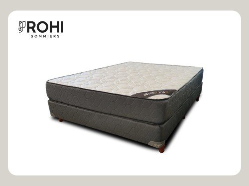 Sommier y Colchón 2 Plazas y Media de espuma Flexigom Dorado 160x190