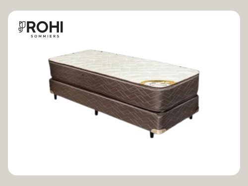 Sommier y Colchón 1 Plaza y Media de espuma Gani Golden Flex 90x190x24