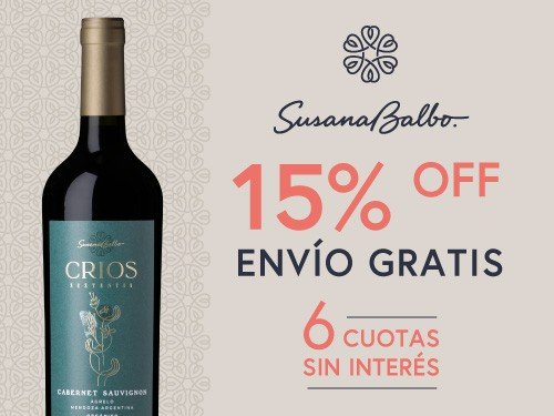 Vino Tinto Crios Sustentia Cabernet Sauvignon Orgánico - 6x750ml