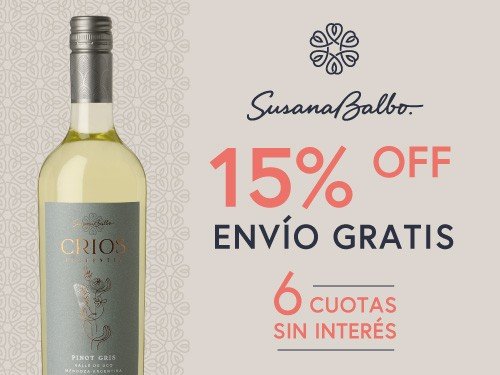 Vino Blanco Crios Sustentia Pinot Gris Bajo Alcohol - 6x750ml