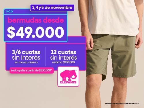 BERMUDAS Y SHORTS DESDE $49.000