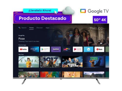 Smart Tv 50" Philco Google Tv 4K 91PLD50US25GH