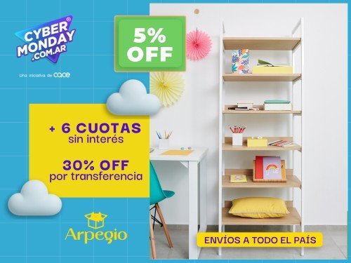 Estantería con 6 estantes - Arpegio