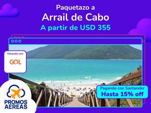 Paquetazos a Arraial do Cabo a partir de U$D 355 desde Aeroparque