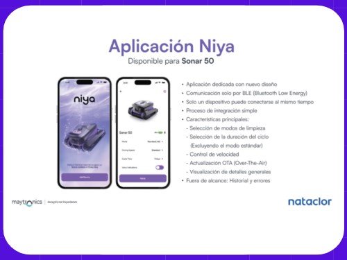 Robot Limpiafondo Inalámbrico para Pileta Nataclor Niya 30