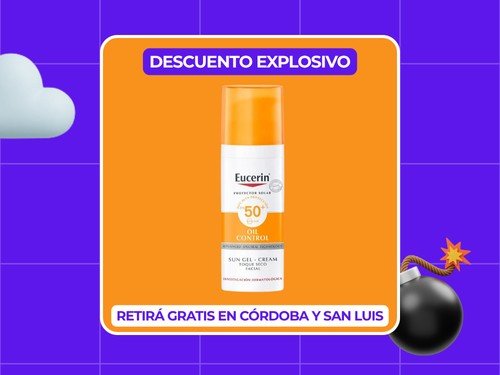 Protector solar facial Eucerin Toque Seco FPS 50 tono medio 50 ml